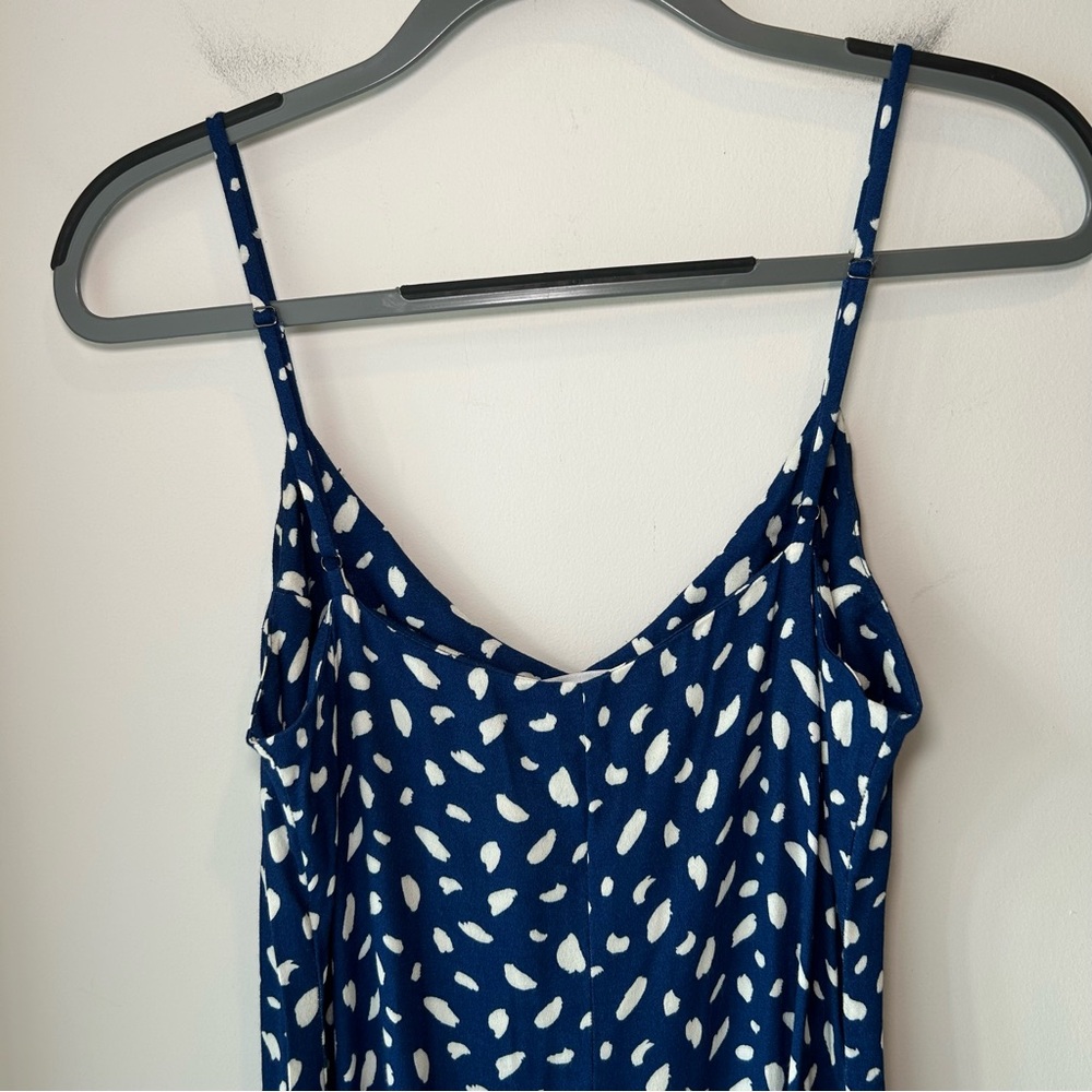 Reformation Crimini Midi Dress Navy Blue and White Print Size 6 - Picture 11 of 14